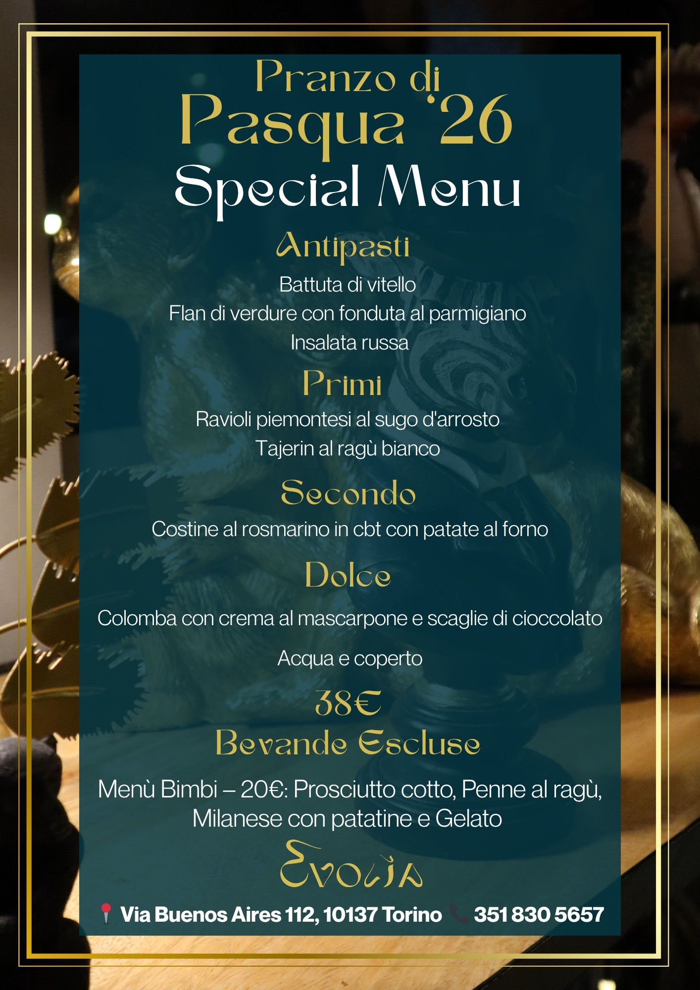 Menù di Pasqua Evolia Torino
